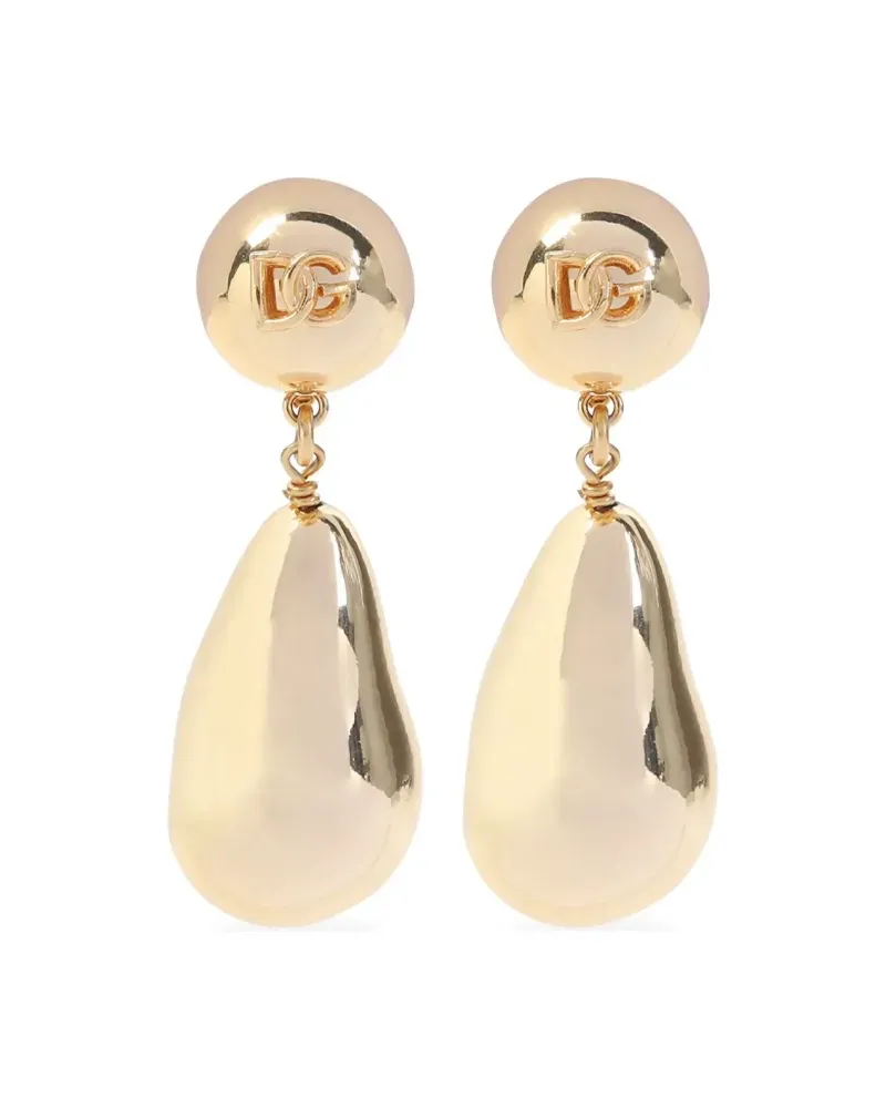 Dolce & Gabbana Ohrclips mit Logo-Prägung - Gold Gold