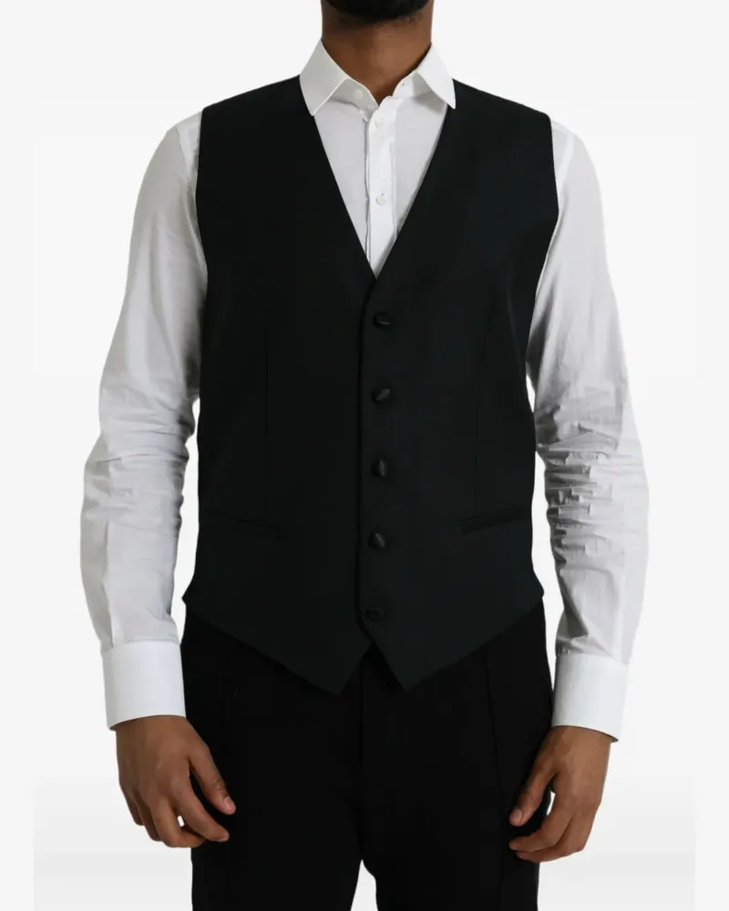 Dolce & Gabbana V-neck button-up waistcoat - Schwarz Schwarz