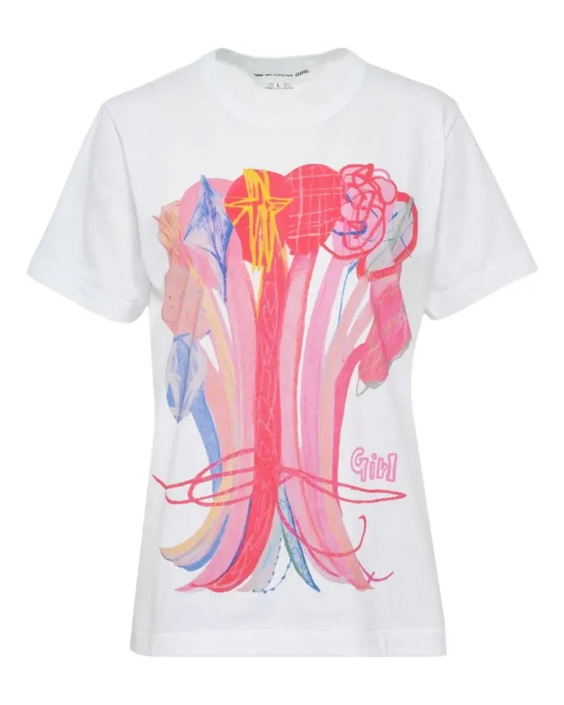 Comme des Garçons x Mao Yoshino artwork-print T-shirt - Weiß Weiß