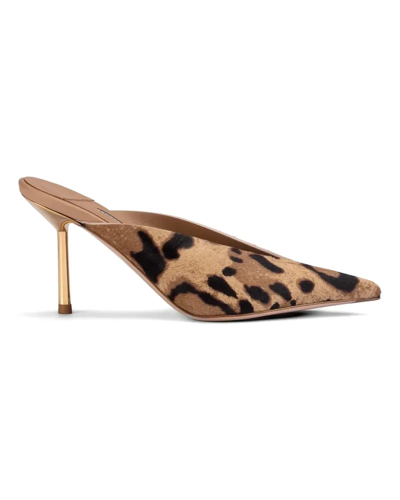 Le Silla Clivage Mules mit Leoparden-Print - Nude Nude