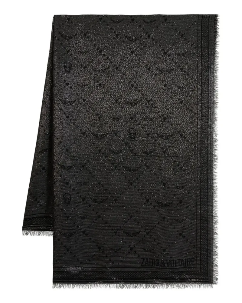 Zadig & Voltaire Glenn Metallic-Schal mit Monogramm - Silber Silber