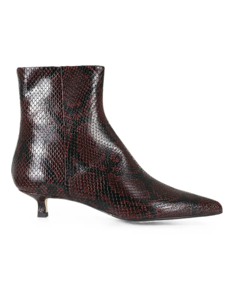 aeyde snakeskin-effect pointed-toe ankle boots - Rot Rot