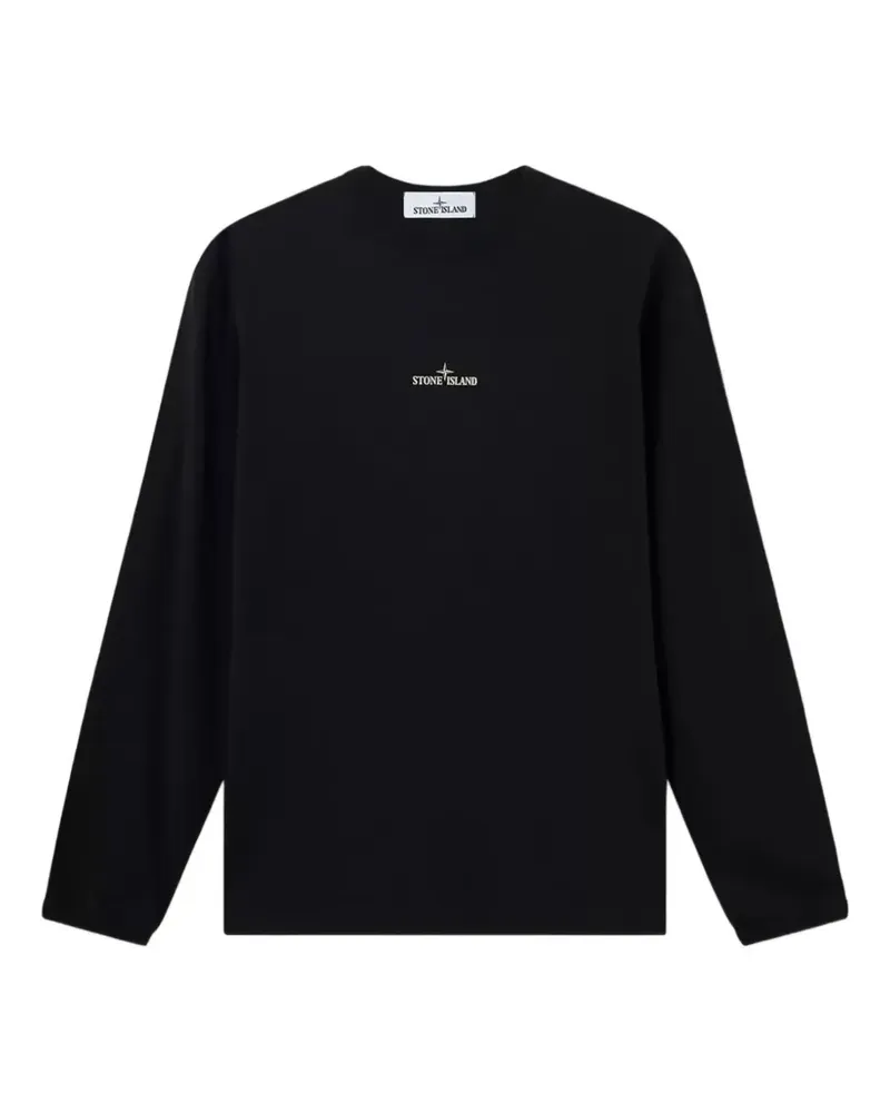 Stone Island logo-print long-sleeve T-shirt - Schwarz Schwarz