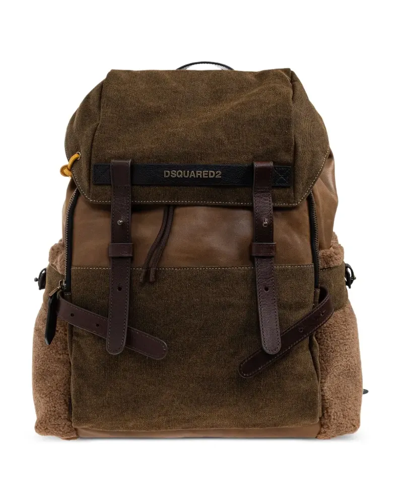 Dsquared2 Canadian Rucksack mit Lederbesatz - Braun Braun
