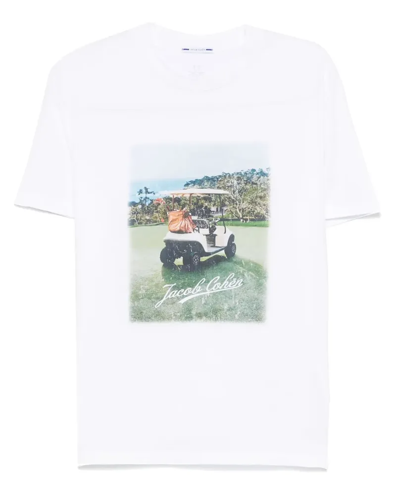 Jacob Cohën T-Shirt mit Rundhalsausschnitt - Weiß Weiß