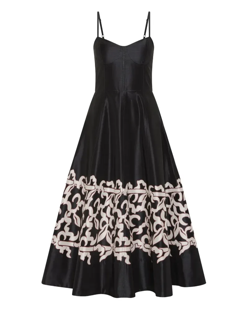 Rebecca Vallance Sundia Midikleid mit Print - Schwarz Schwarz