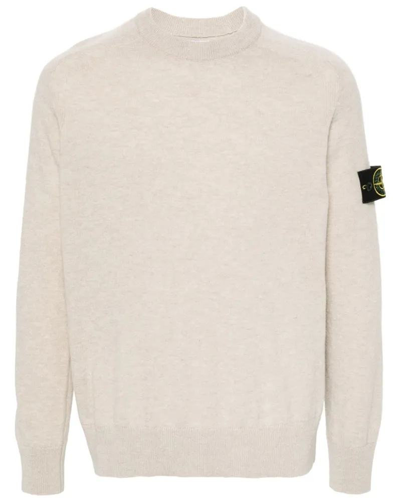 Stone Island Pullover mit Kompass-Patch - Nude Nude