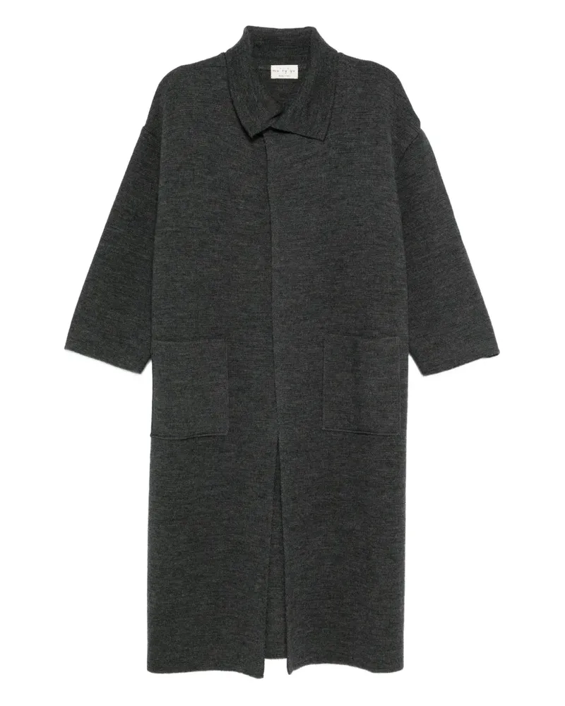 MA'RY'YA Strickmantel mit aufgesetzten Taschen - Grau Grau