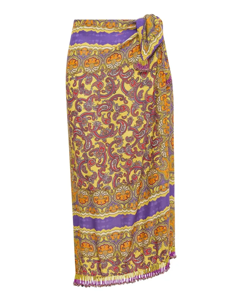 Maliparmi Midirock mit Paisley-Print - Gelb Gelb