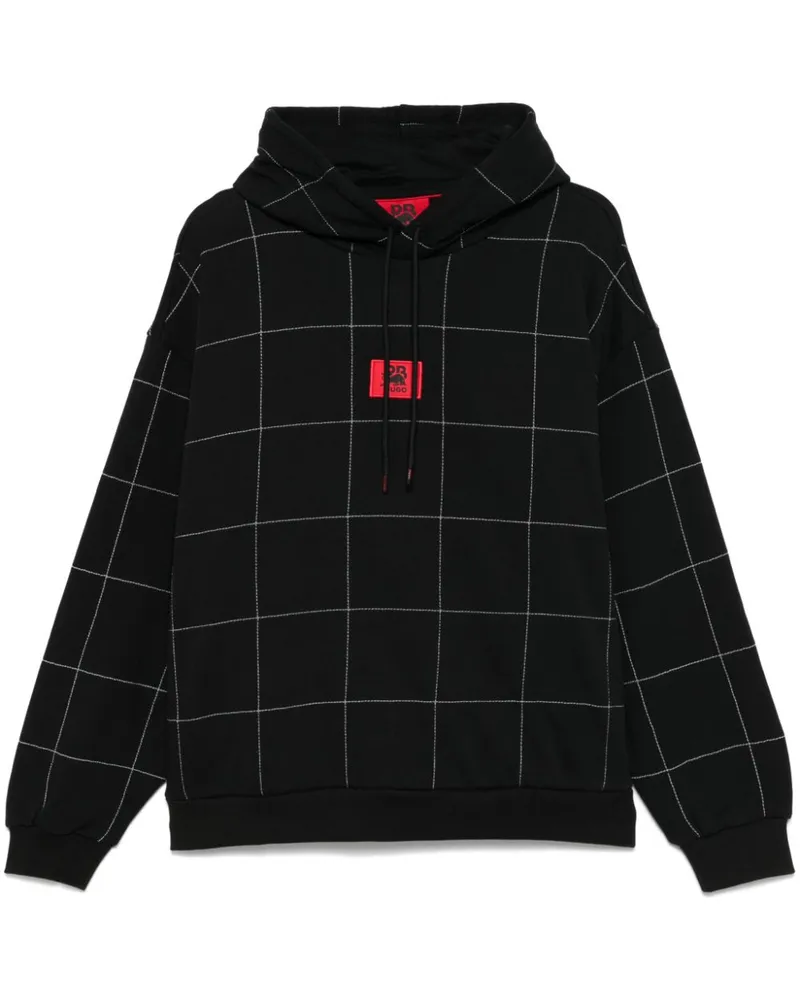 HUGO BOSS Karierter Hoodie - Schwarz Schwarz