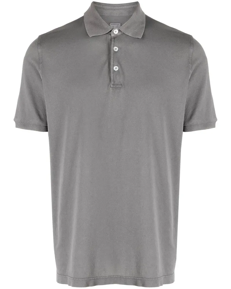 Fedeli Poloshirt aus Pikee - Grau Grau