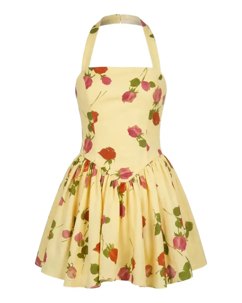 NICHOLAS Amalie floral-print halterneck dress - Gelb Gelb