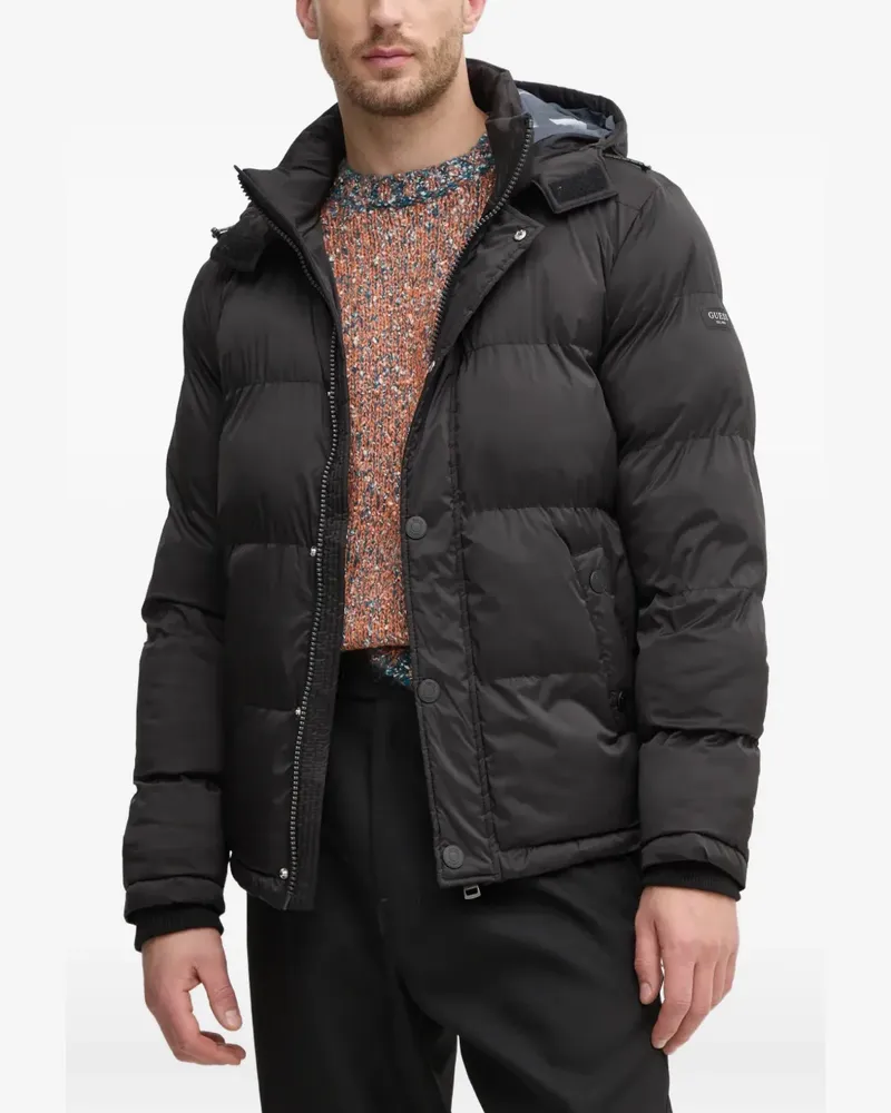 Guess Gefütterte Kapuzenjacke - Schwarz Schwarz