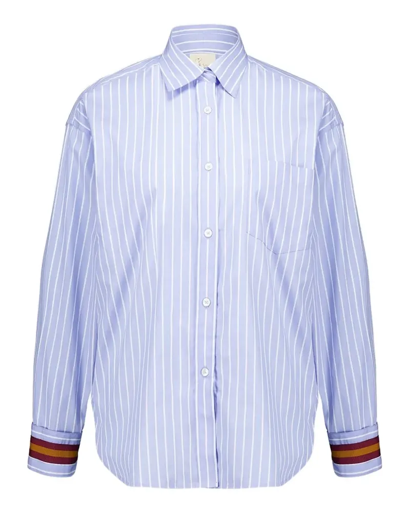 PAULA striped-detail shirt - Blau Blau