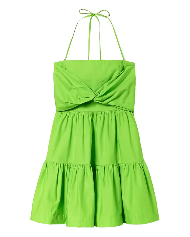 Twin-Set Gestuftes Midikleid mit Knotendetail - Grün Grün