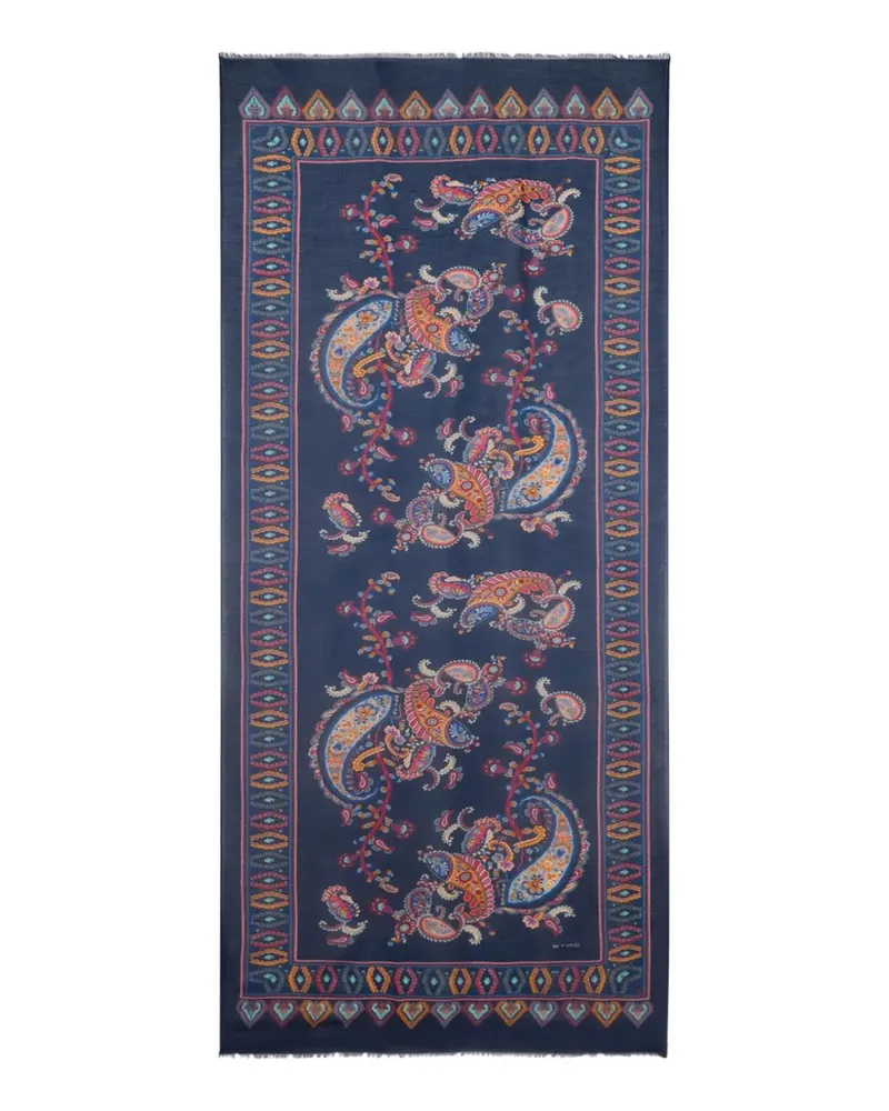 Etro floral paisley scarf - Blau Blau