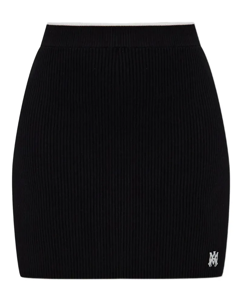 Amiri Gerippter Minirock - Schwarz Schwarz
