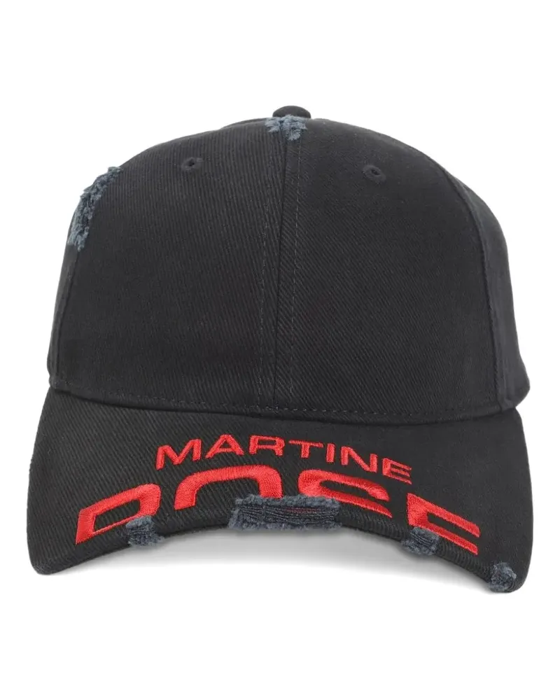 Martine Rose Baseballkappe im Distressed-Look - Schwarz Schwarz
