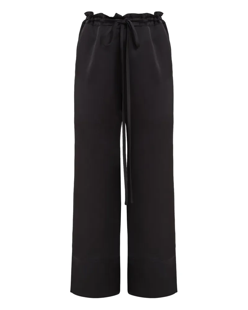 Gloria Coelho Gerade Hose mit Kordelzug - Schwarz Schwarz