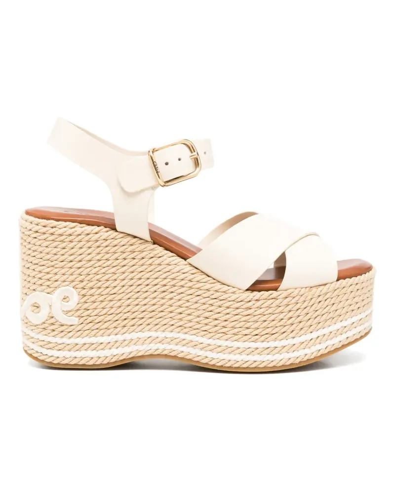Chloé Wedge-Sandalen in Flechtoptik - Nude Nude