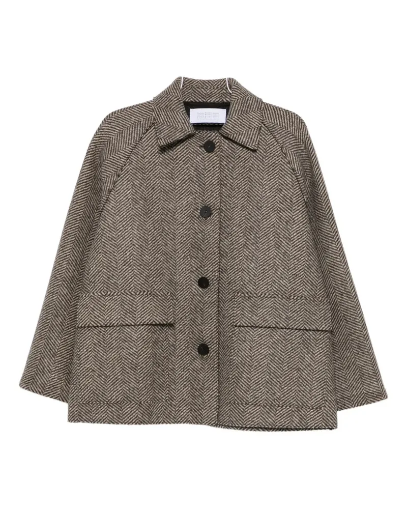 Harris Wharf London herringbone-pattern flap-pocket jacket - Grau Grau