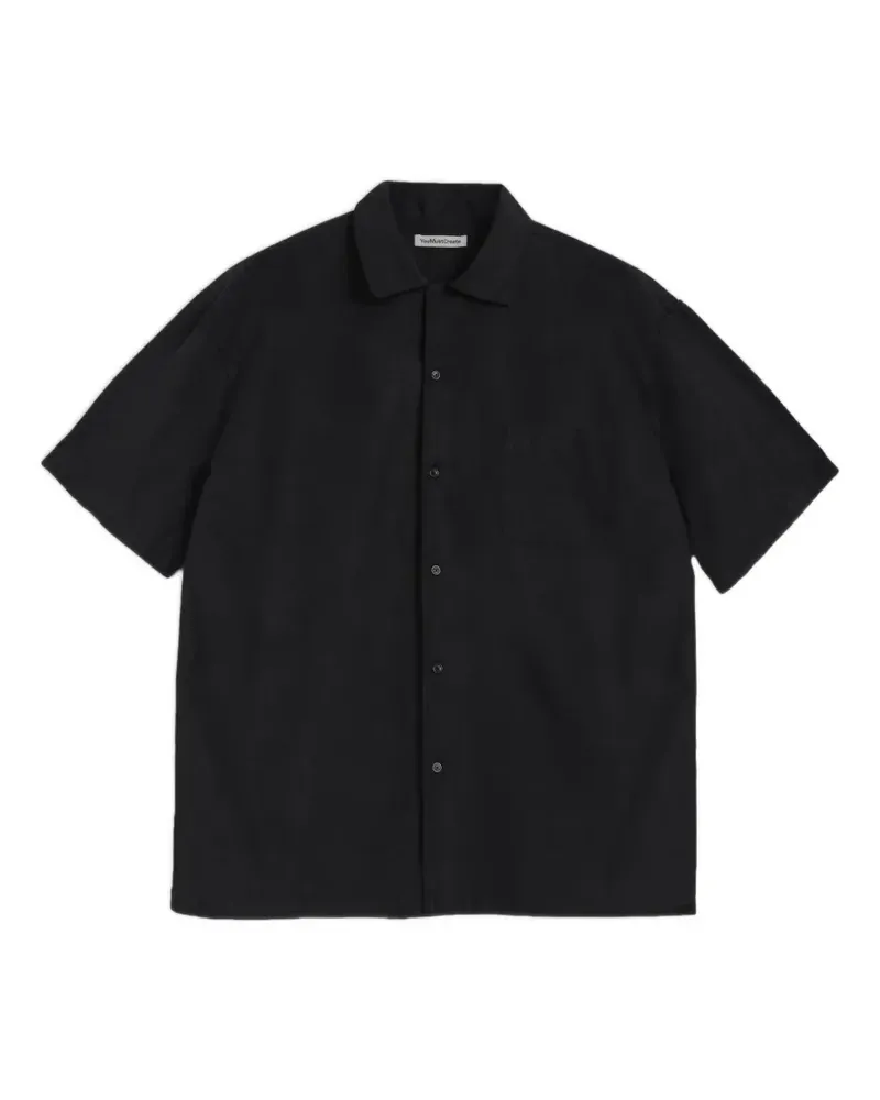 YMC Leinenhemd mit Brusttasche - Schwarz Schwarz