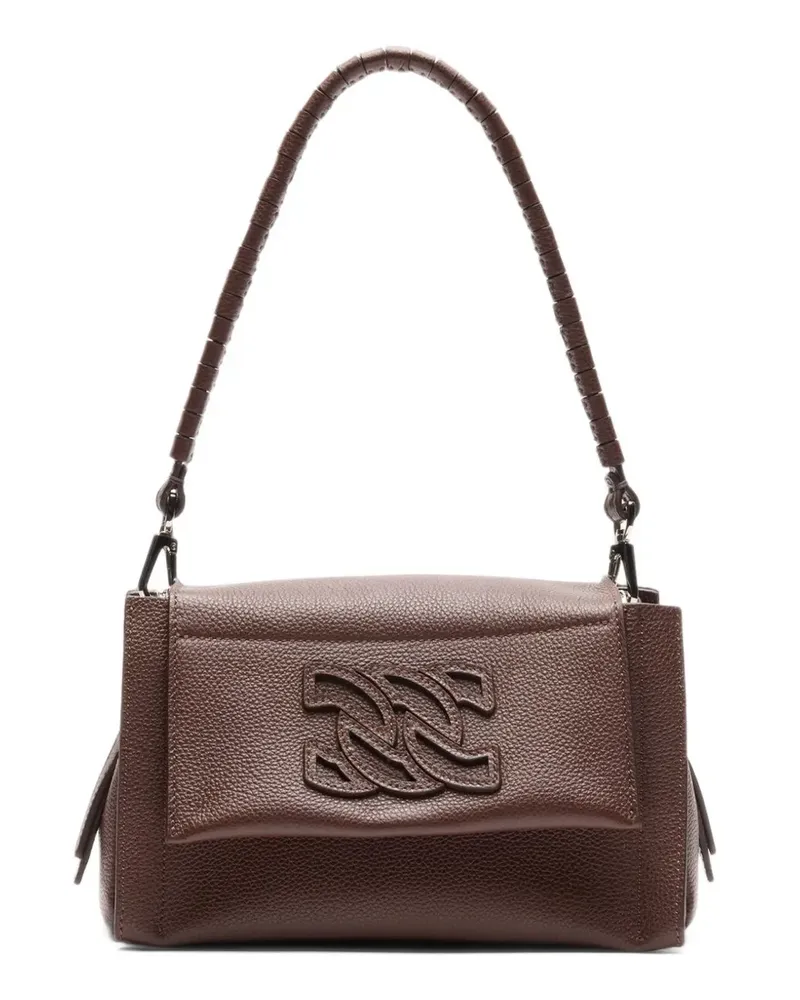 Casadei Brera Demetra Schultertasche mit Prägung - Braun Braun