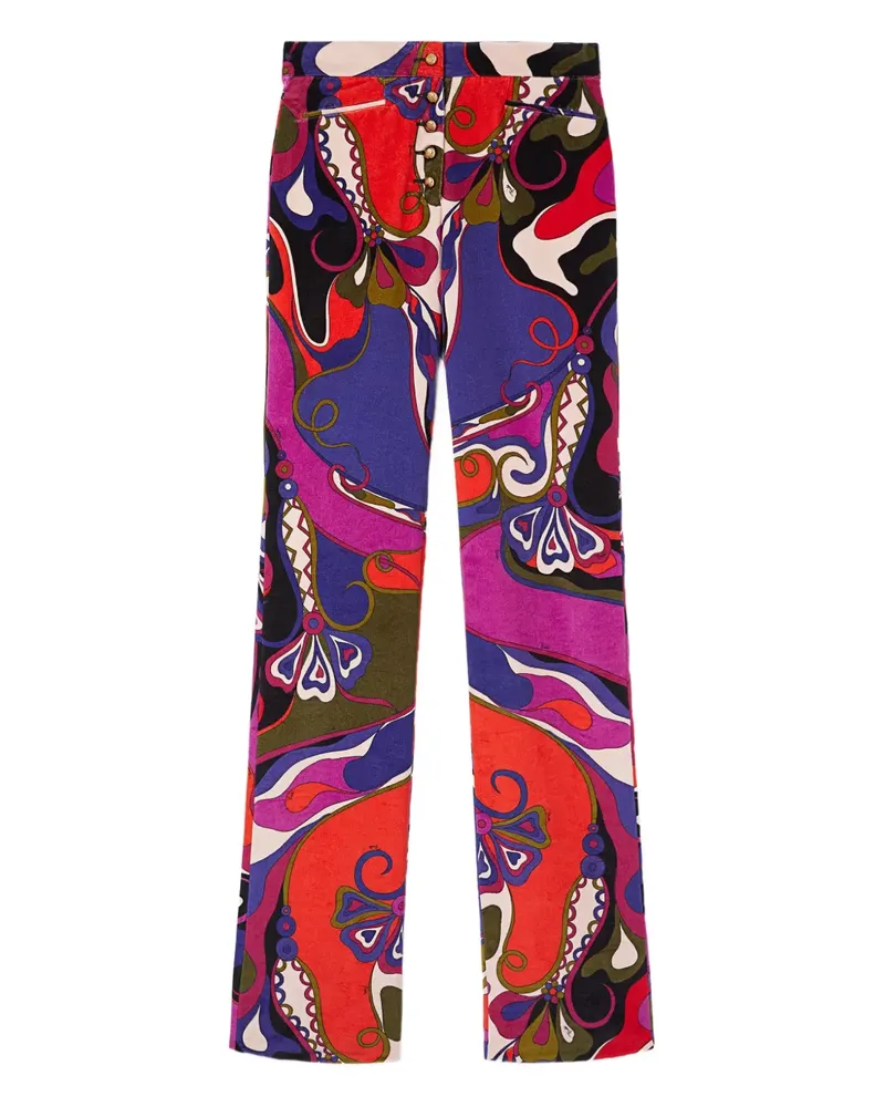 Emilio Pucci Gerade Samthose mit Orchideen-Print - Violett Violett