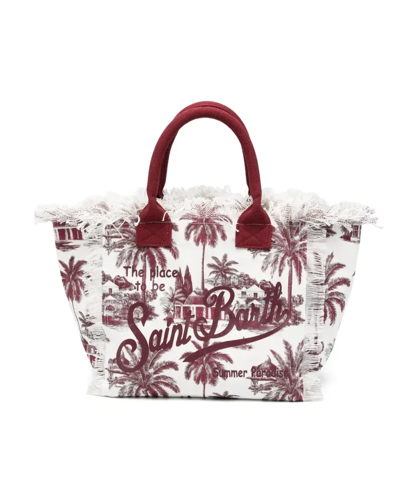 MC2 Saint Barth fringed printed tote bag - Weiß Weiß
