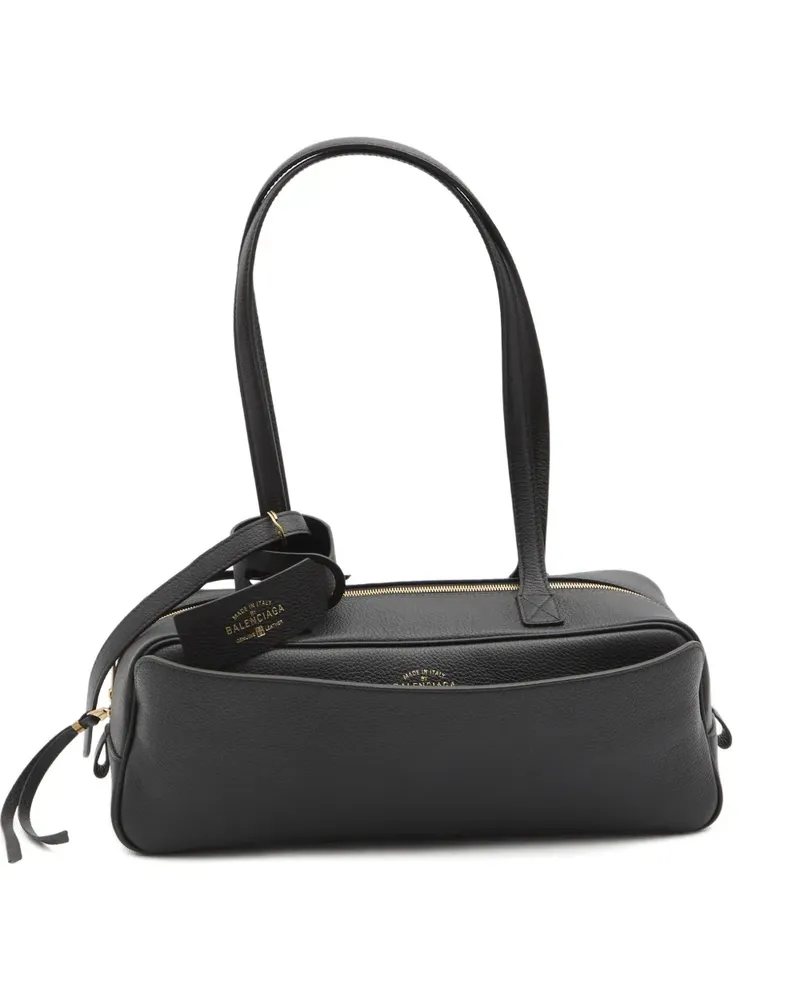 Balenciaga top-handle embossed bowling bag - Schwarz Schwarz