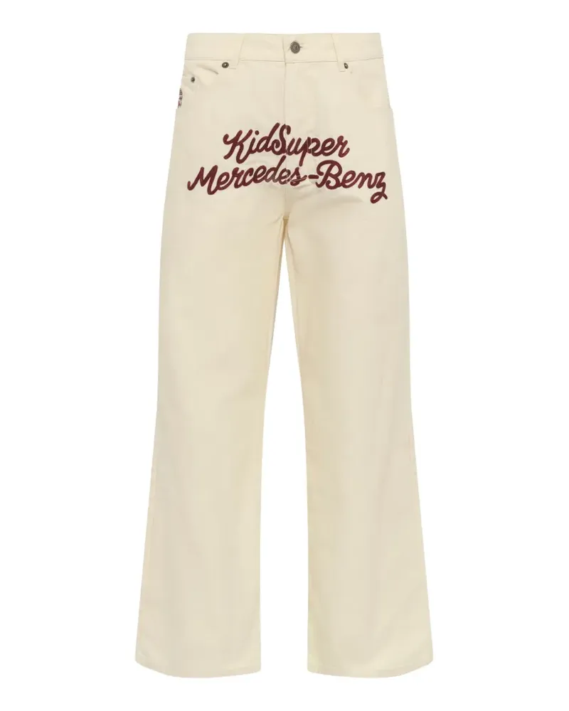 KidSuper x Mercedes-Benz embroidered straight-leg trousers - Nude Nude