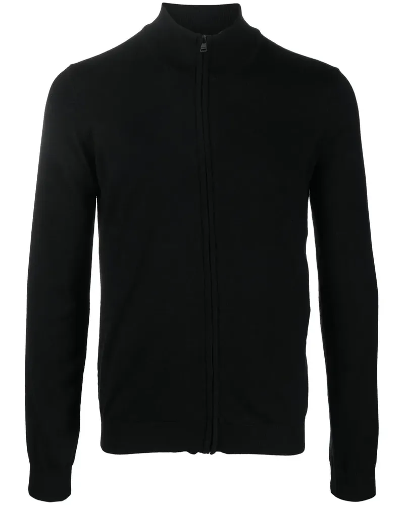 HUGO BOSS Pullover mit Reißverschluss - Schwarz Schwarz