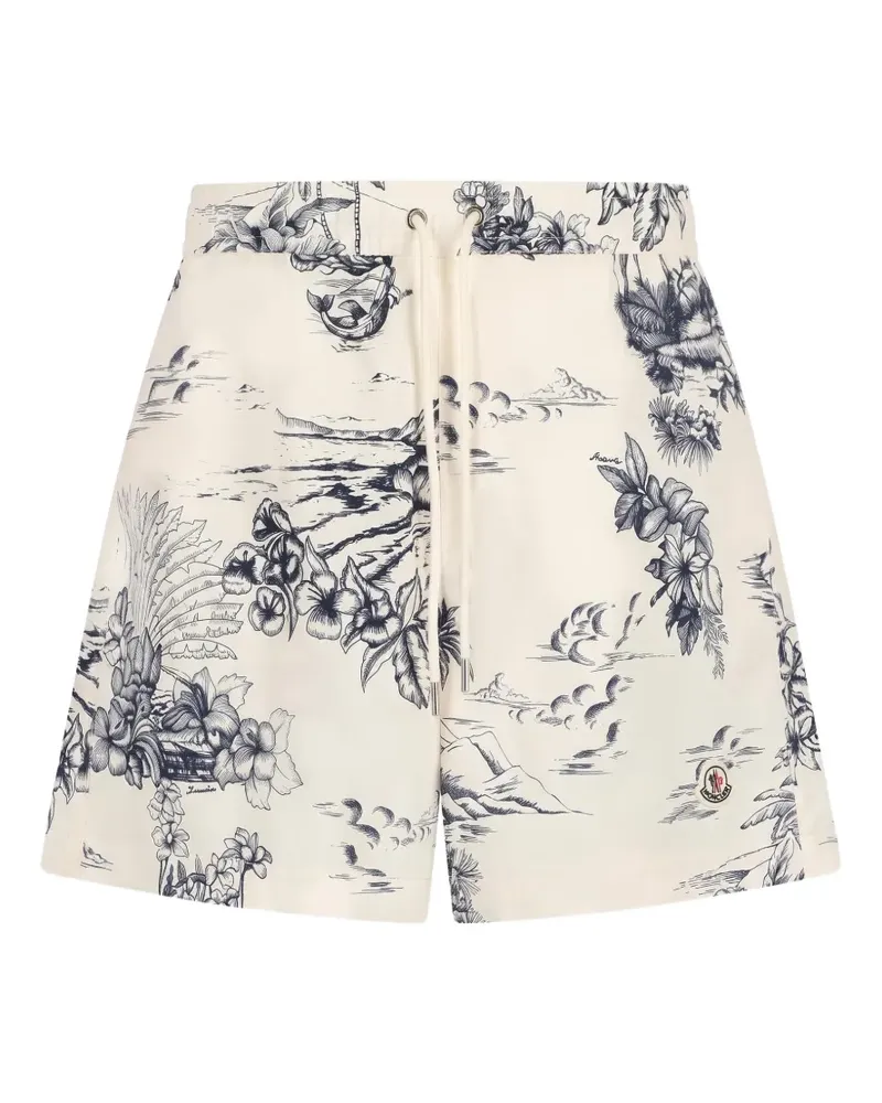 Moncler logo-patch swim shorts - Nude Nude
