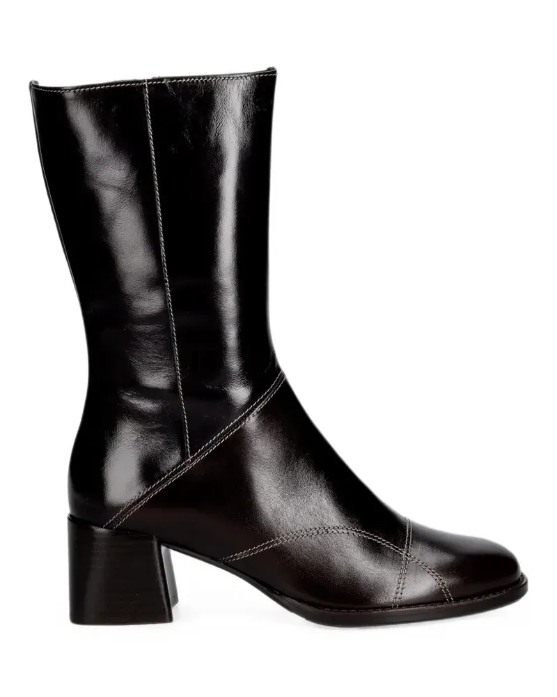 Billi Bi contrast-stitch calf leather ankle boots - Braun Braun