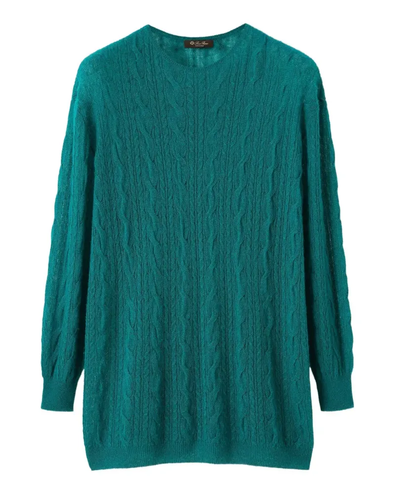 Loro Piana Kudle Pullover mit Zopfmuster - Grün Grün
