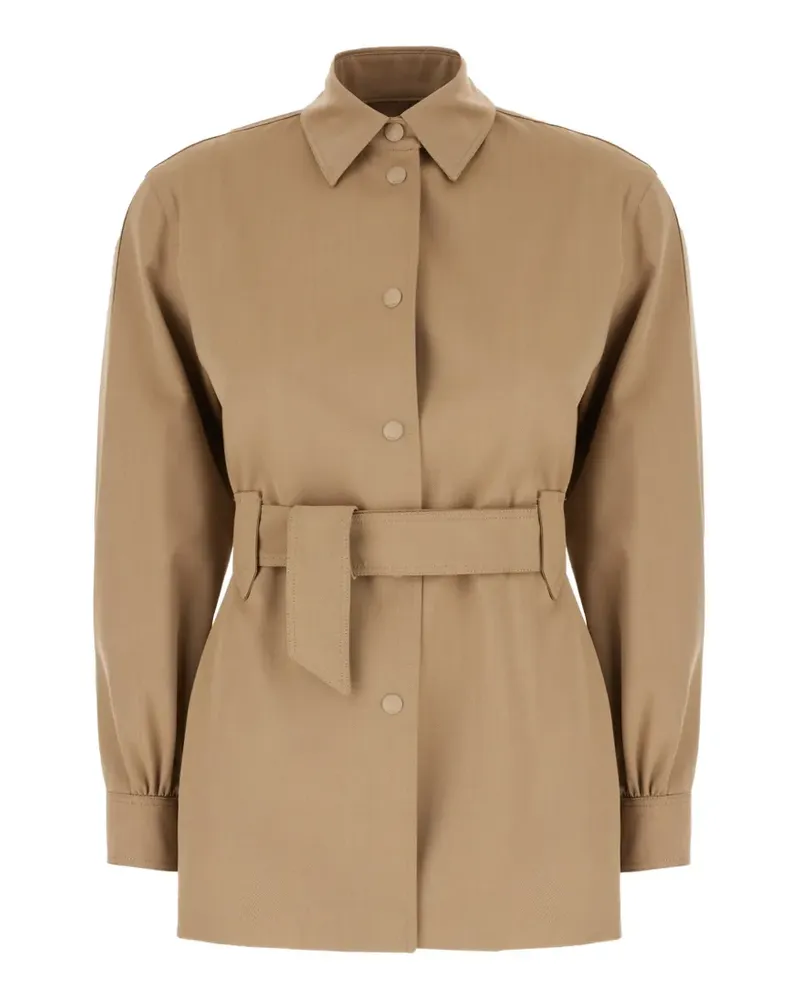 Max Mara belted buttoned jacket - Nude Nude