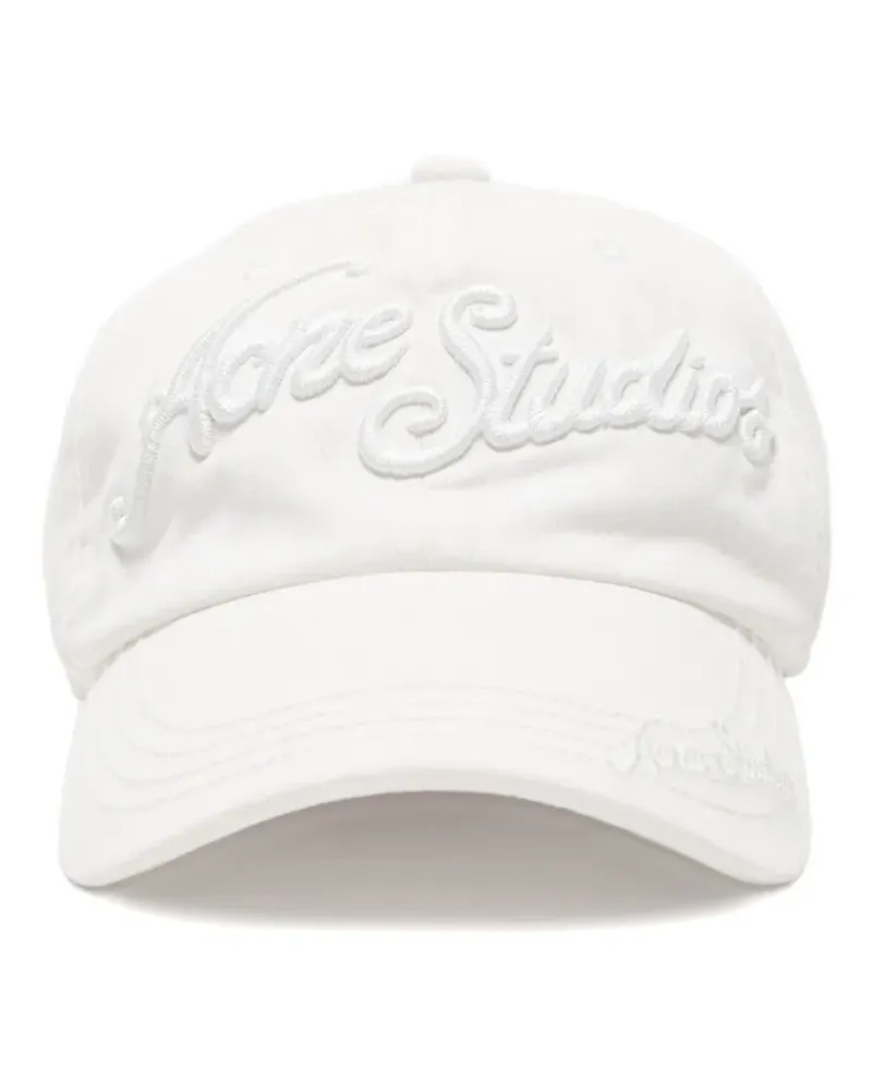Acne Studios Baseballkappe mit Logo-Stickerei - Weiß Weiß