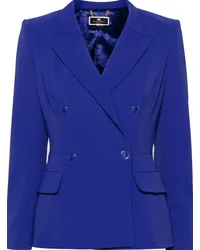 Elisabetta Franchi Doppelreihiger Blazer mit Schößchen Blau