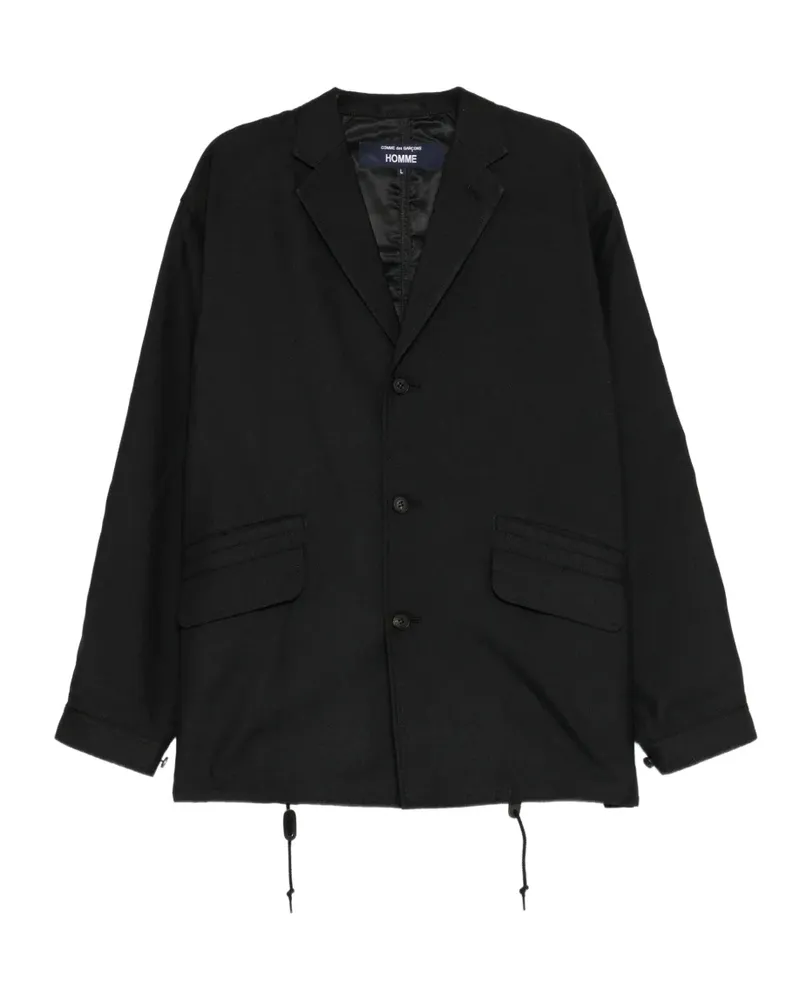 Comme des Garçons Einreihige Jacke mit fallendem Revers - Schwarz Schwarz