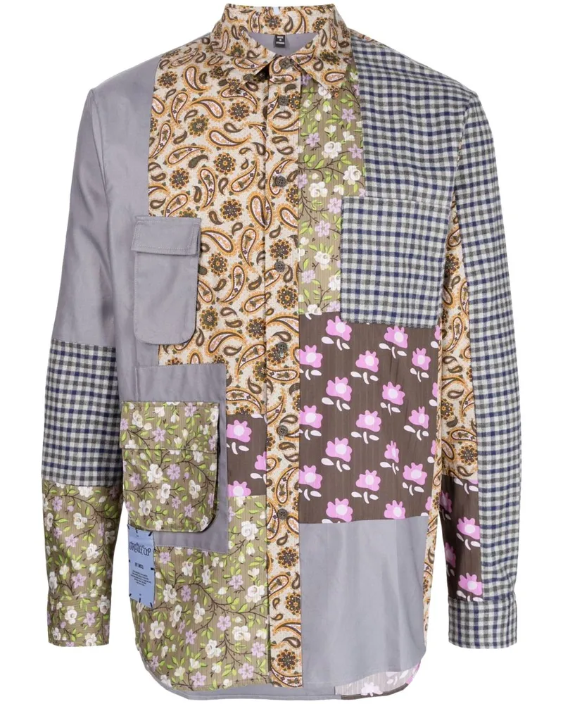 McQ Hemd im Patchwork-Design - Grau Grau