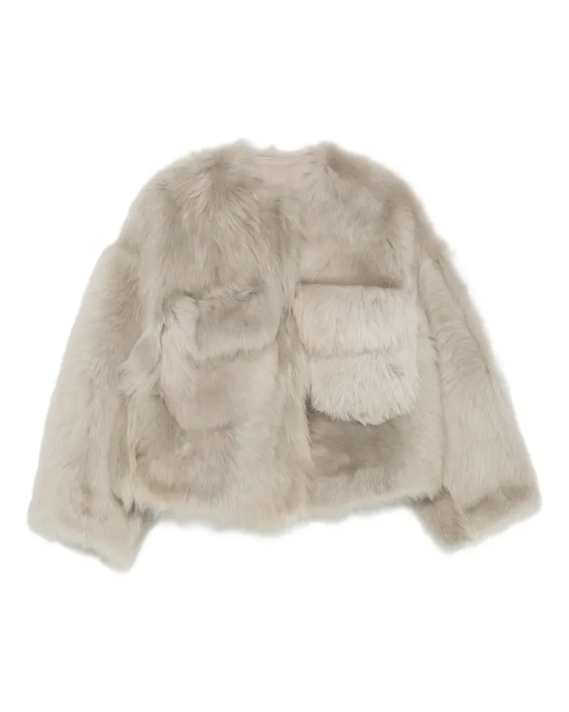 Manzoni 24 Jacke aus Lammleder mit aufgesetzten Taschen - Grau Grau