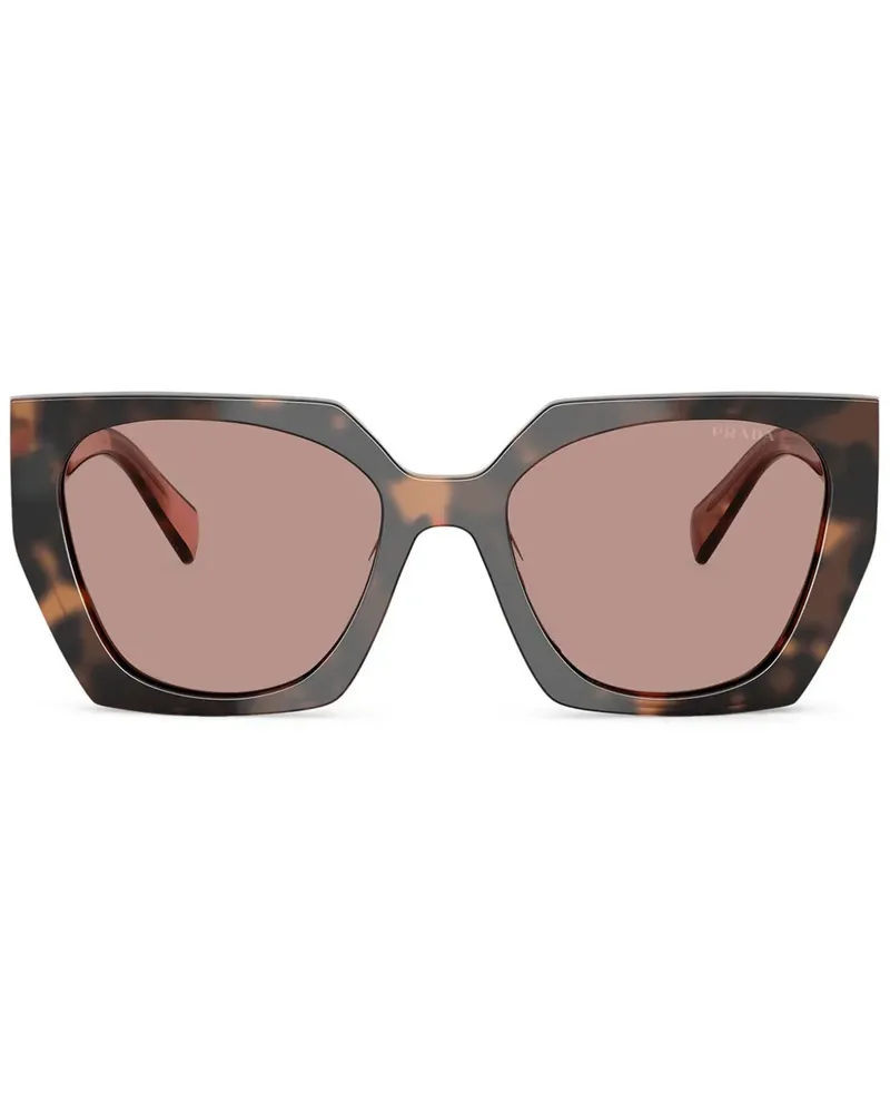 Prada Sonnenbrille mit eckigem Gestell - Braun Braun