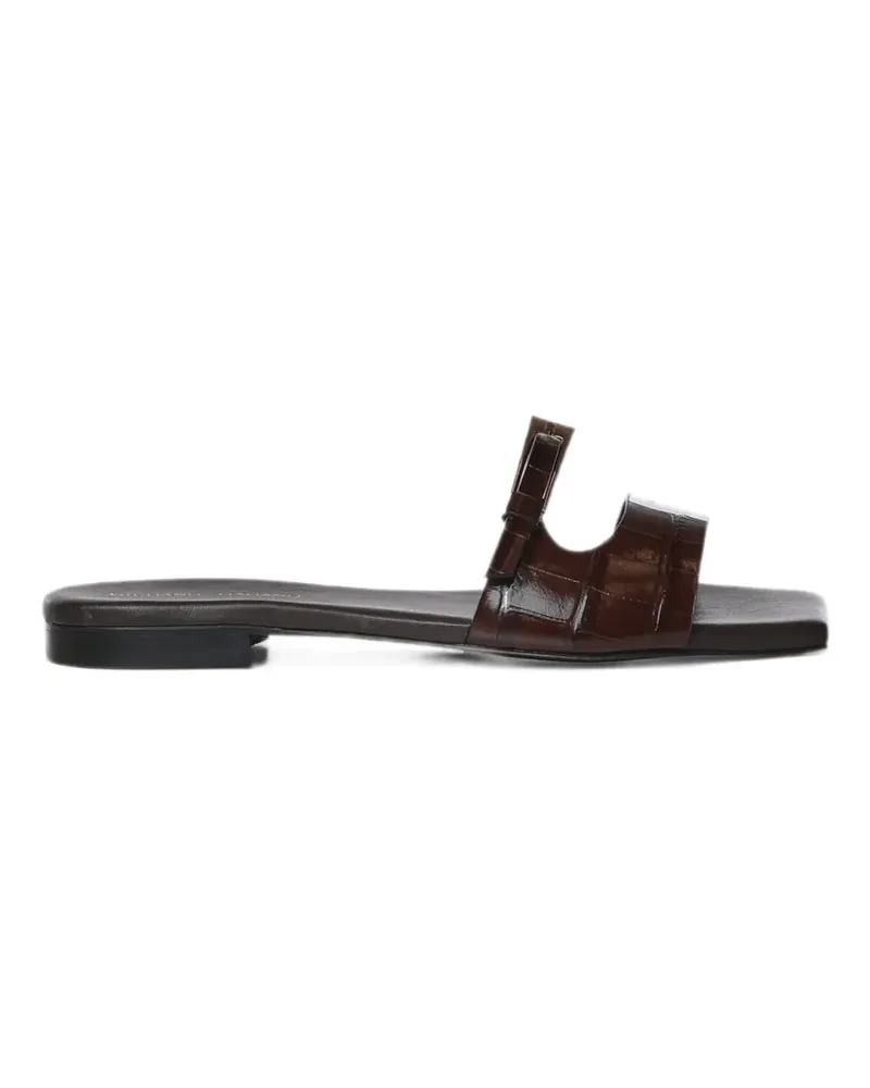 Giuliano Galiano Cocco croc-effect buckle-fastening sandals - Braun Braun