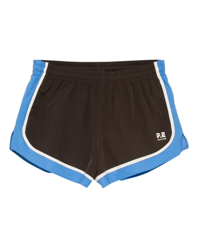 P.E. NATION Stride Shorts mit Logo-Print - Braun Braun