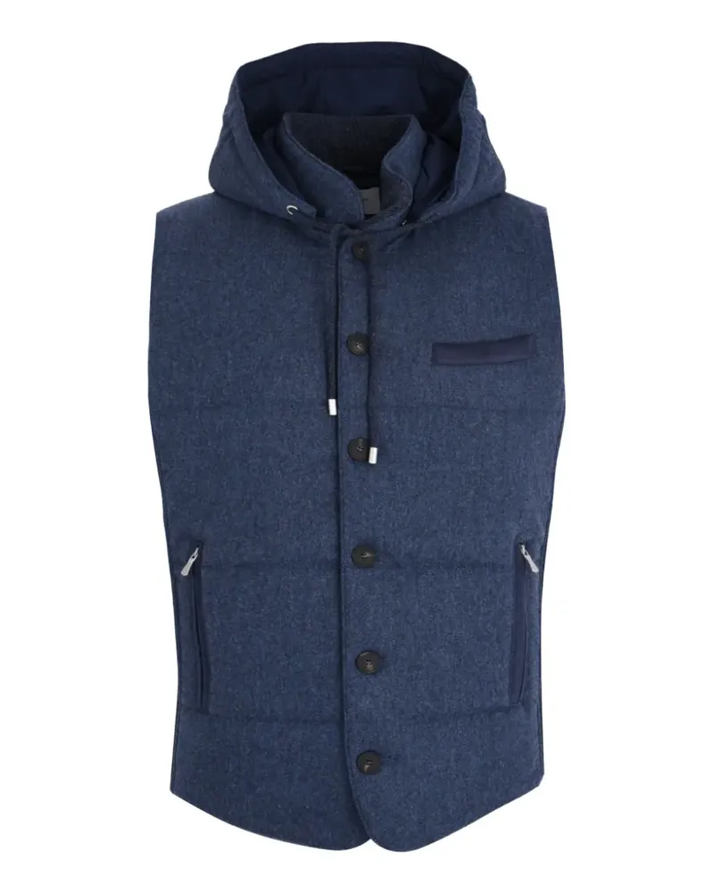 Gran Sasso button-fastening hooded gilet - Blau Blau