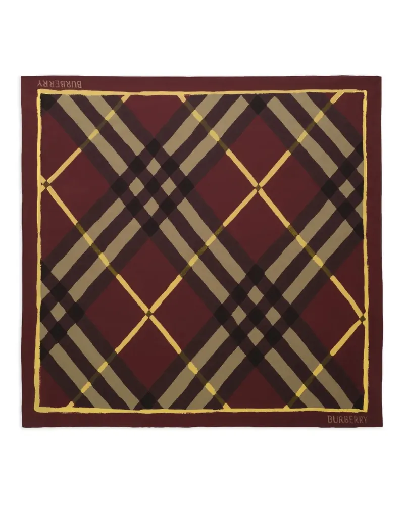 Burberry Watercolour check silk scarf - Rot Rot