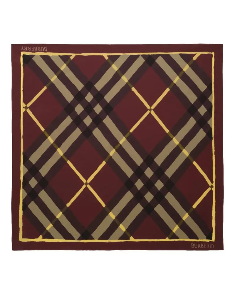 Burberry Watercolour check silk scarf - Rot Rot