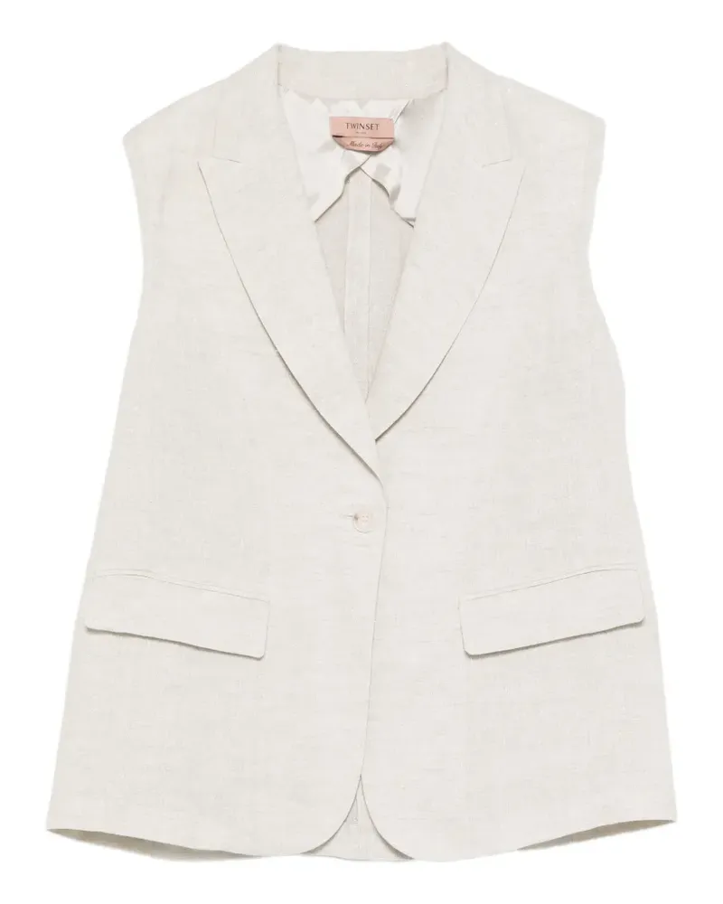 Twin-Set flap-pocket single-breasted gilet - Nude Nude