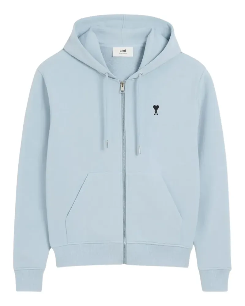 AMI Paris ribbed-hem hoodie - Blau Blau