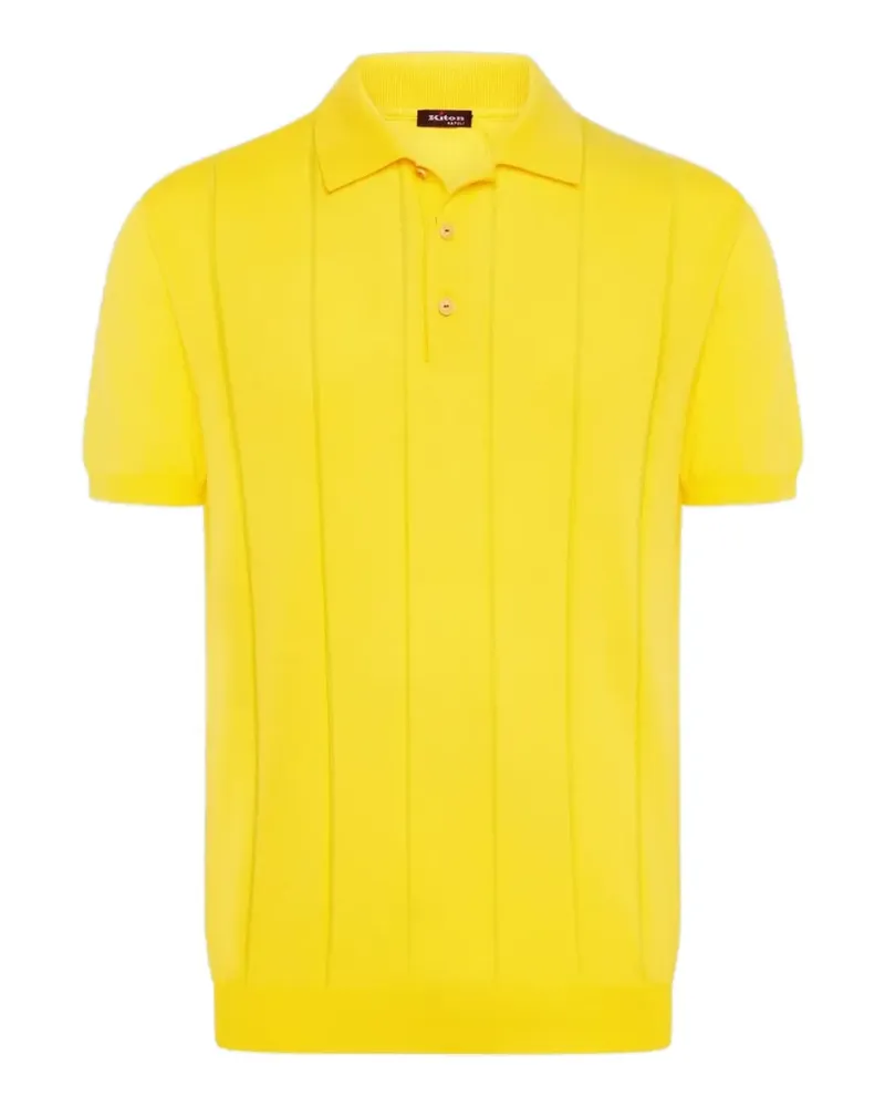 Kiton Poloshirt aus geripptem Strick - Gelb Gelb